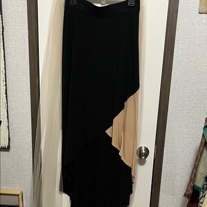 Lane Bryant Black and Tan Asymmetrical Skirt
